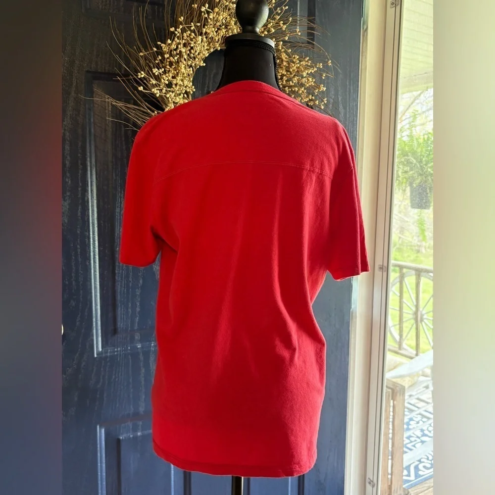 True Religion Brand Jeans T-Shirt Red Large Football Crew T-Shirt.